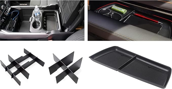 Jaronx Compatible with Dodge Lower Center Console Organizer And Glove Box Organizer For RAM 1500 2500 3500 2019-2022, (WILL NOT FIT FOR Tradesman,Classic, Longhorn or Limited Models)