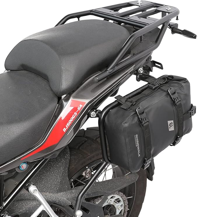 Rhinowalk Motorcycle Front Bumper Bag Tail Bag Motorbike Side Bag 6L Full Waterproof Moto Saddle Pannier Bag Professional Motor Accessories-Black