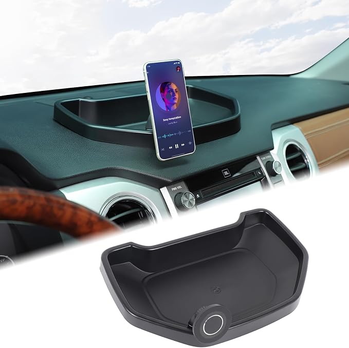 Aunginsy Center Console Dashboard Storage Tray with Magnetic Phone Holder Compatible with Toyota Tundra 2007-2021, Instrument Multi-Functional Mobile Phone Mount Storage Box Organizer Tray Accessories