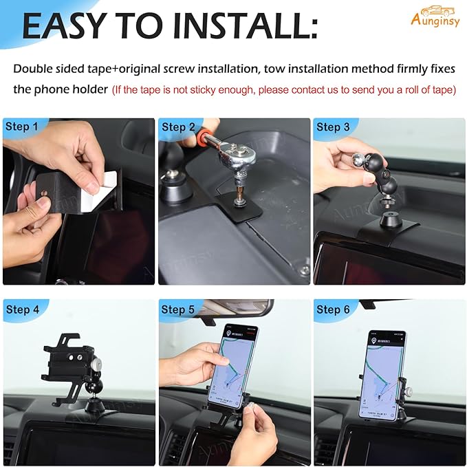 Aunginsy Car Phone Mount Compatible with Nissan Frontier 2022-2024 Center Console Phone Holder Dash Panel Mobile Phone Bracket Universal Cell Phone Navigation Stand Fit All Smart Phones Accessories