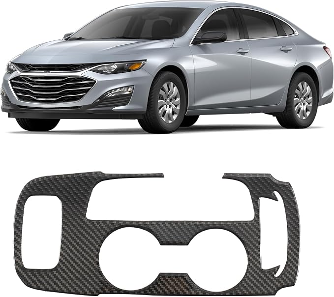 Real Carbon Fiber Gear Shift Panel Cover Trim Compatible with 2016–2025 Chevy Malibu, Interior Decor Sticker Accessories