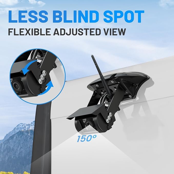 EWAY Wireless RV Backup Camera for Furrion Pre-Wired System: 5" IPS Monitor & 1080P Back Up Cam Flexible Rear View Waterproof w/IR Night Vision, Easy Setup for RVs Campers Travel Trailers Motorhomes