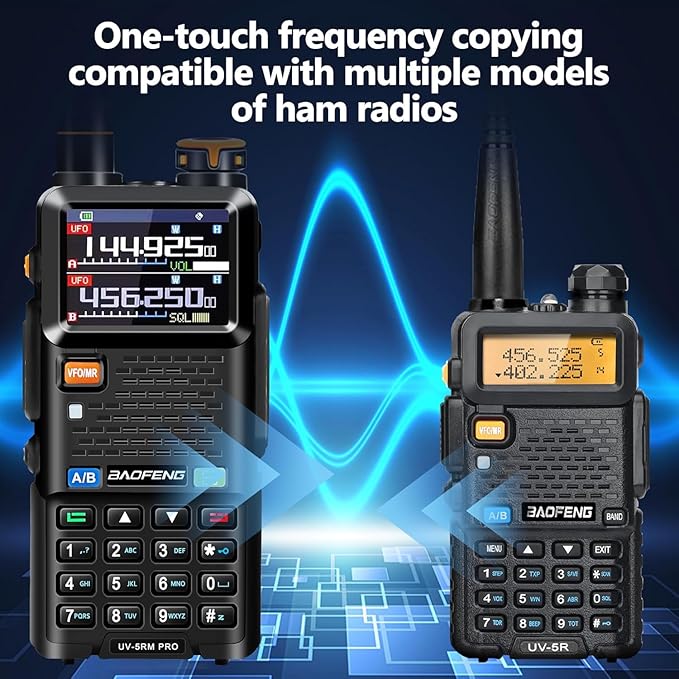 BAOFENG 5RM PRO 10W GPS Ham Radio Handheld, Long Range Walkie Talkies for Adults, UV-5RM PRO Multi-Band Two Way Radio with Rechargeable 2500mAh Battery, Type-C Charging, 640 Channels, 2 Pack