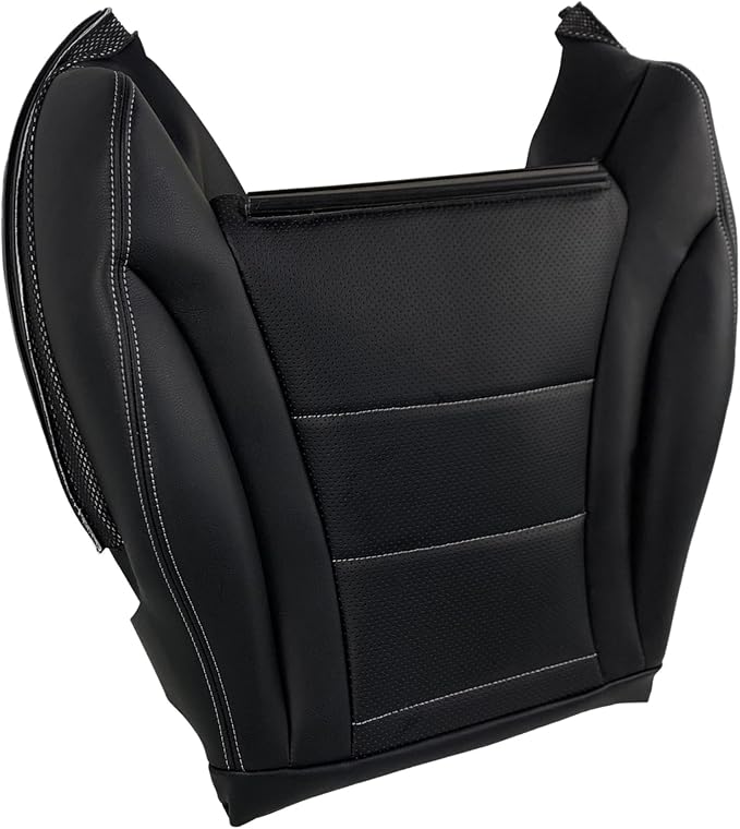 Driver Side Bottom Leather Replacement for 2015-2021 Mercedes Benz C300 Seat Cover (Black)
