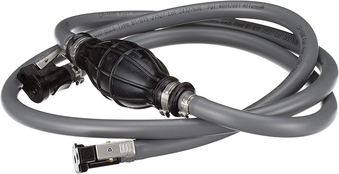 Attwood Johnson/Evinrude Marine Fuel Line Kit, EPA Compliant, 6 Feet Long, 3/8-Inch Diameter Hose with Tank & Engine Fittings, Primer Bulb. (Tank-side Fitting Not Included), 93806ELP7
