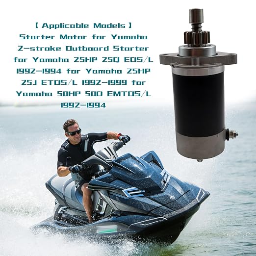 KARSEE Starter Motor 6J4-81800-00 Compatible with Yamaha Marine Engine Outboard 30HP 40HP 50HP 6J4-81800-01-00