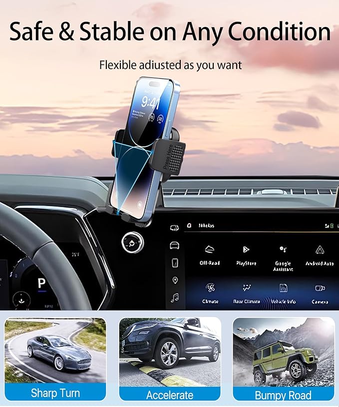 Car Phone Holder for 2023 2024 2025 2026 Chevrolet Colorado Accessories 11.3 Inch Screen Fixed Clip Cell Phone Mount Hands-Free 360 Degree Rotation