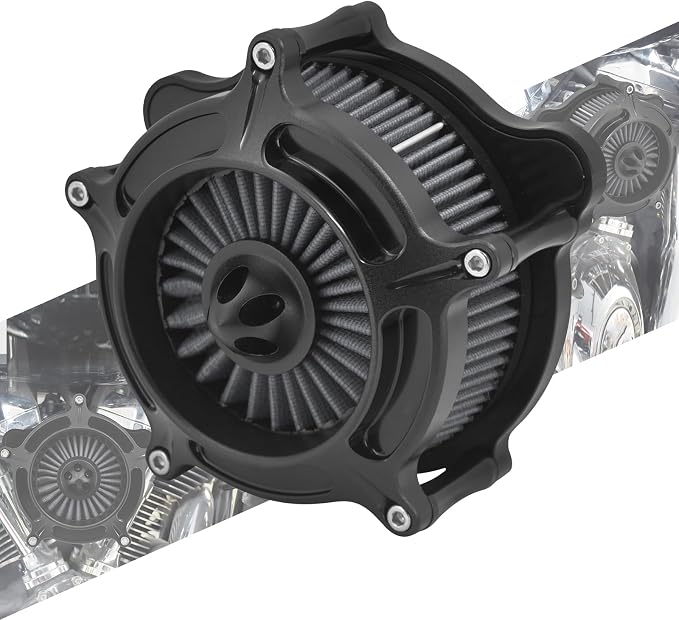 Air Cleaner Filter Aluminum Fit for Harley Touring Road King Street Glide Softail (Black Housing Grey Element, D For M8 Touring 17-23 Trike 17-25 Softail 18-24)