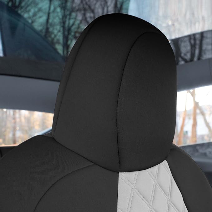 FH Group Custom Fit Car Seat Covers Specifically Made for 2020-2025 Tesla Model Y Ultraflex Neoprene Water Resistant Automotive Seat Covers - Front Set Gray
