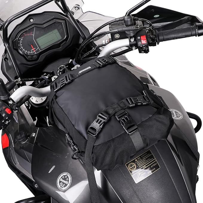 Rhinowalk Motorcycle Tail Bag 10L Waterproof Motor Pannier Bag Motor Travel Luggage Motorbike Rear Rack Trunk Storage Bag Professional Motorcycle Accessories-Black