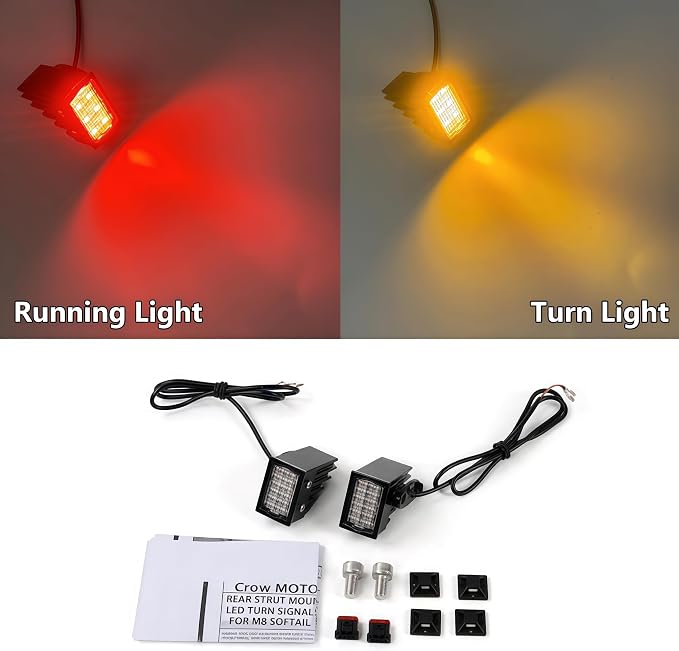 Dual-Intensity LED Rear Light for Harley Softail 2018-2025 Ultra-Bright Amber Running Turn Signal Lamps with Smoked Lens 1:1 Plug-and-Play Upgrades for Low Rider S Street Bob Breakout