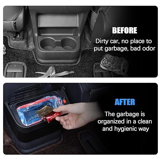 PACEWALKER Car Trash Can for Toyota Sienna 2024 2023 2022 2021 Modification Waterproof in- Trash can for Toyota Sienna 2021-2024 Accessories Black
