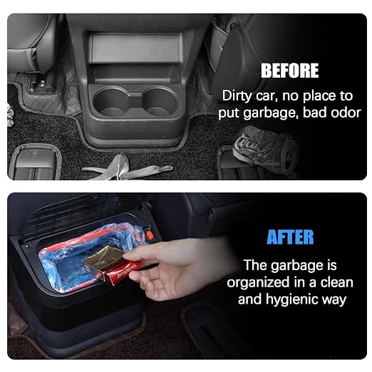 PACEWALKER for Toyota Sienna Car Trash Can Modification Waterproof in- Trash can Row Cup Holder Design for Toyota Sienna 2021-2025 Accessorie Blackwoodgrain
