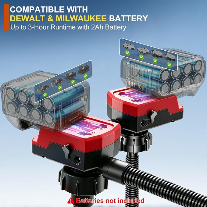 5.5 GPM Cordless Fuel Transfer Pump with Auto Shut-Off & Beep Alert, 57"Hose & 5Adapters, Compatible with DeWalt 20V & Milwaukee 18V Batteries, Portable Gas Can Pump for Gasoline andDiesel (Bare Tool)