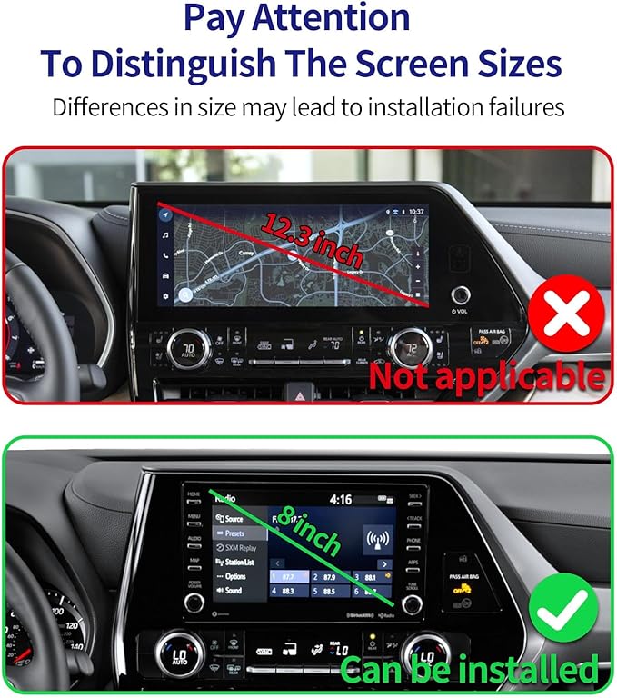 Car Phone Holder for Toyota Highlander 2020-2026 Accessories 8-Inch Screen Fixed Clip, 360° Rotation Phone Mount Compatible with MagSafe,Cell Phone Holder That Does Not Affect Air Vent