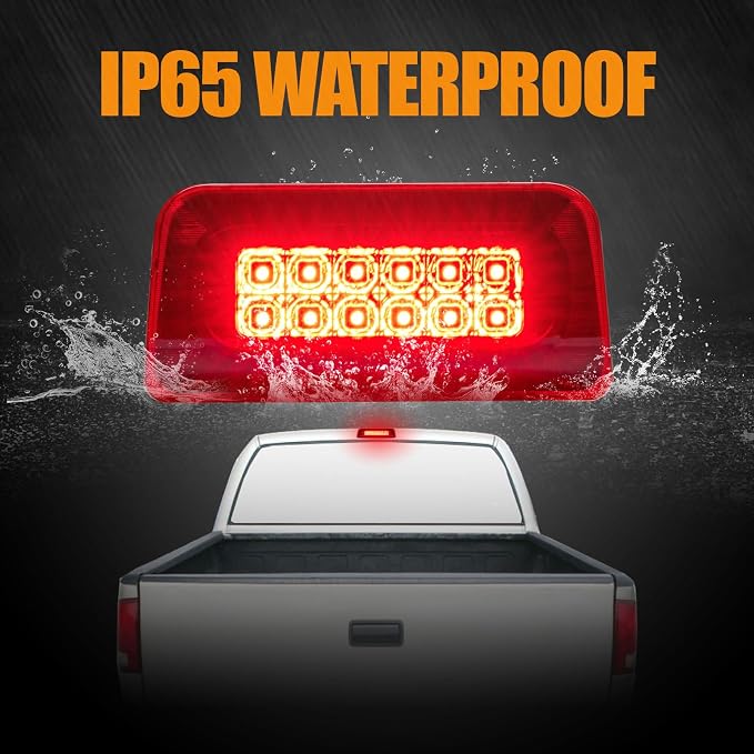 Third 3rd Brake Light LED for 1994-2003 Chevy S10/GMC Sonoma Standard/Regular/Crew Cab, High Mount Rear Brake Lights Assembly, Waterproof Center Cab Lamp Stop Light (Not for Extended Cab)