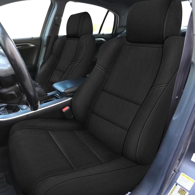 Front Seat Covers Compatible with 2004-2008 Acura TL, Heavy Duty Cationic Linen Fabric Seat Protector