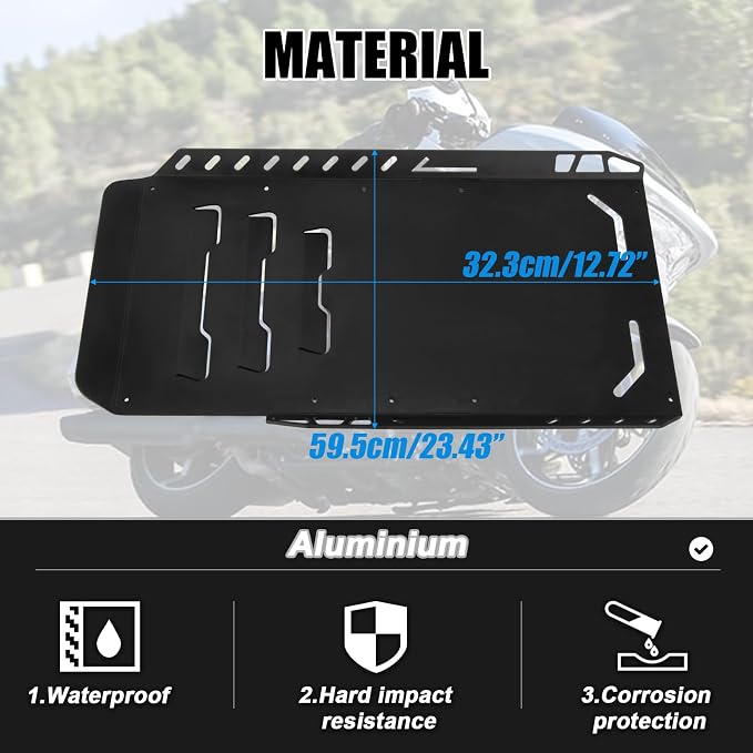 PSLER Touring Skid Plate - Lower Engine Base Chassis Guard Motorcycle Skid Plate Aluminium for CVO Road Glide Road King Street Glide Limited 2014-2025