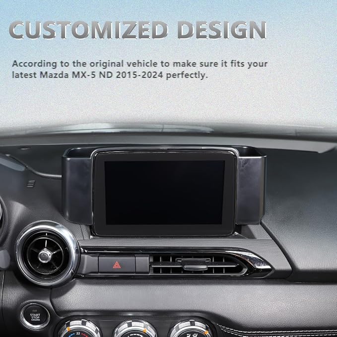 ABS Car Center Console Insert Organizer Storage Tray for Mazda MX-5 ND 2015-2023 Navigation Screen Rear Storage Tray Organizer Accessories