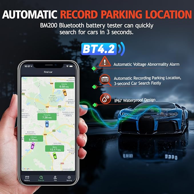 ANCEL OBD2 Scanner FX2000 Car Scanner ABS SRS Transmission Airbag OBDII Scanner Diagnostic Tool, BM200 12V Car Battery Tester, Bluetooth 4.2 Automotive Battery Monitor Auto Battery Load Analyzer