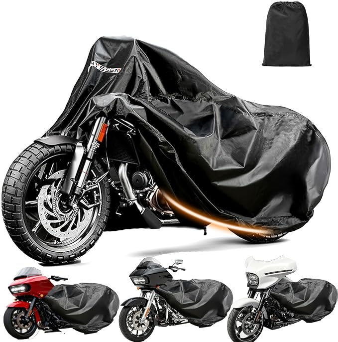 Heavy Duty Motorcycle Cover for - Enhanced Waterproof Motorcycle Covers Outdoor Storage Applicable to mainstream medium-sized motorcycles car on the market(XXXL)