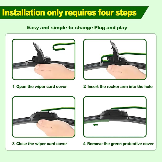QUALITY 21in + 20in Premium All-Season Windshield Wiper Blades for Original Equipment Replacement(Set of 2)