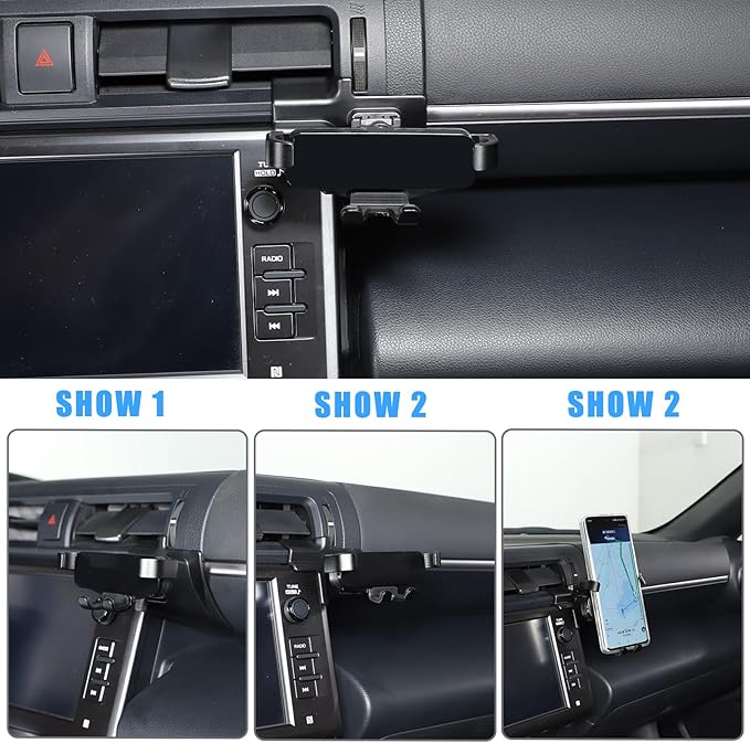 HAPPYHORSE Car Phone Mount Compatible with Toyot@ 86/Subaru BRZ 2022-2024 Car Central Control Right Side Mobile Phone Bracket Phone Holder Phone Mount with Self-Adhesive Base Accessories (Type B)