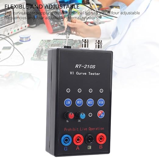Cryfokt Handheld ASA VI Curve Tester, A B Double Channel 210S VI ASA 4 Level Circuit Board Test Repair Tool, 40Hz, 350Hz, 2kHz, 14Hz, Flexible and Adjustable