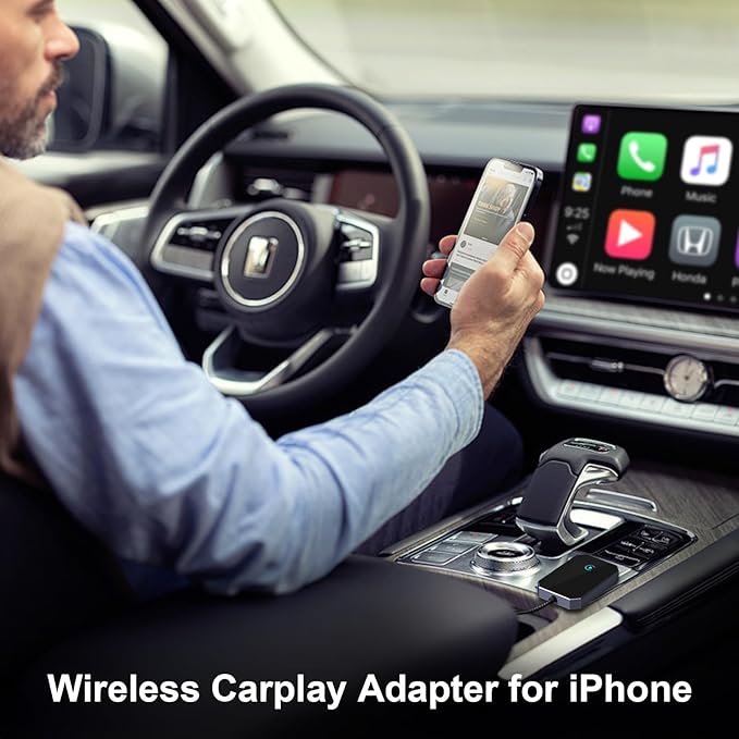 Wireless Carplay Adapter for iPhone, 2025 Upgraded Converts Wired to Apple CarPlay Wireless Adapter Compatible with iPhone iOS 10+ and Cars from 2015