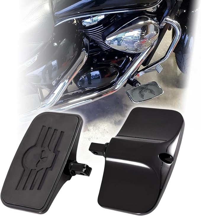 Kinglemc Front Rear Rider Passenger Floorboard FootPeg for Victory/Indian (Skull, Black)