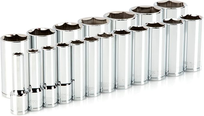 TEKTON 1/2 Inch Drive Deep 6-Point Socket Set, 19-Piece (3/8-1-1/2 in.) | SHD92013