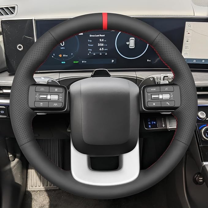MEWANT Hand Stitch Steering Wheel Cover for Toyota Land Cruiser 2024-2026, Custom Fit DIY Wrap Interior Accessories