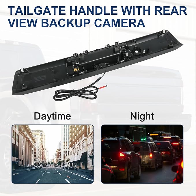 JDMSPEED Tailgate Handle with Rear View Backup Camera Compatible with 2017-2022 Ford F250 F350 F450 Super Duty Replaces# HC3Z-9943400-NA HC3Z-9943400-NB