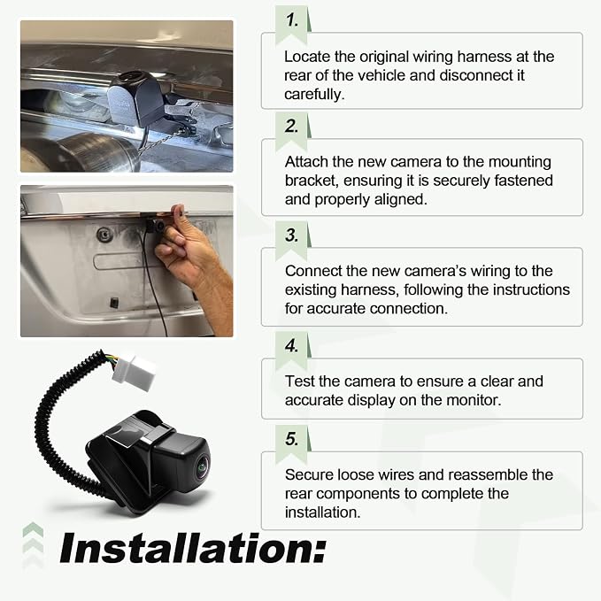 Backup Rear View Reverse Camera Compatible with 2013-2015 Civic Replace 39530-TR3-A51 193843081364 9590-447 39530TR3A51 590447 HO1960103 16548842 PAC156