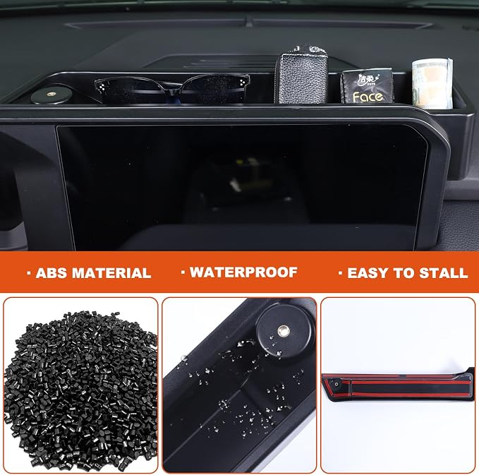 Car Center Console Dash Organizer Compatible with Toyota Land Cruiser 250 Prado LC250 J250 2024 2025,ABS Dashboard Tray Storage Box Interior Accessories