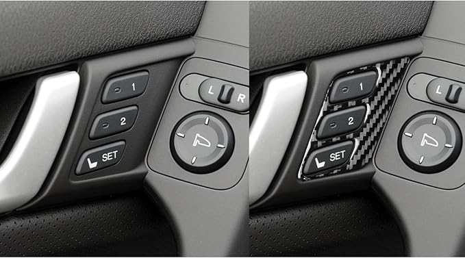 Black Soft Carbon Fiber car Interior Side Door Button Frame 1/Piece Decorative Sticker Suitable for Acura TSX 09-14 Carbon Fiber car Interior
