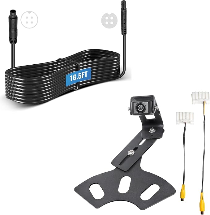 EWAY Light 2.0 Spare Tire Backup Camera with 16FT 4PIN Extension Cable for Jeep Wrangler JK Compass Commander Patriot Liberty 2007-2018, Reverse Camera w/Upgrade Ajustable Brackets for Flexible Angle