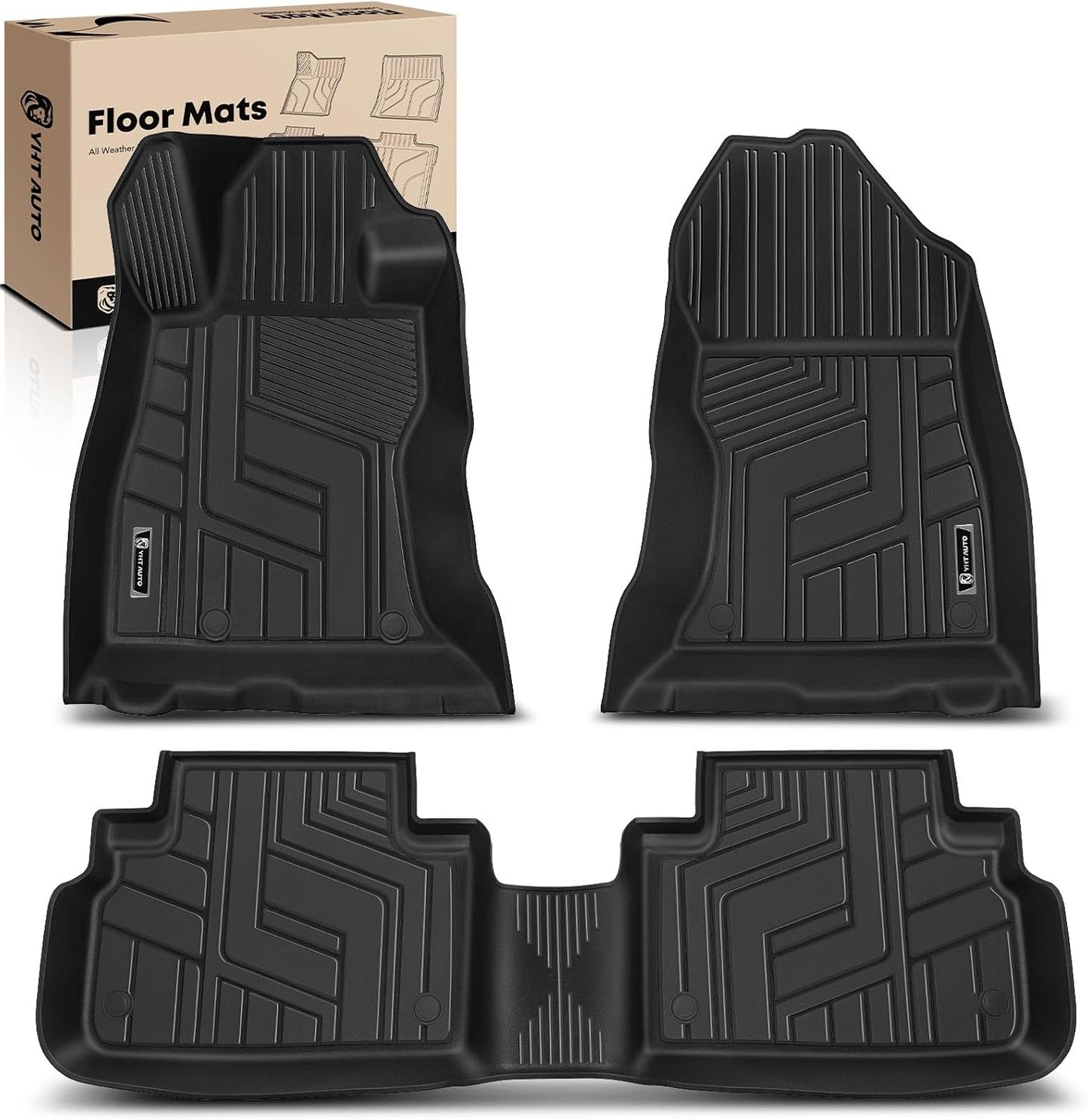 YHTAUTO Floor Mats Fit 2019-2024 Subaru Forester, TPE All Weather Floor Liner Odorless Custom Fit Car Mats, 1st 2nd Row Forester Accessories