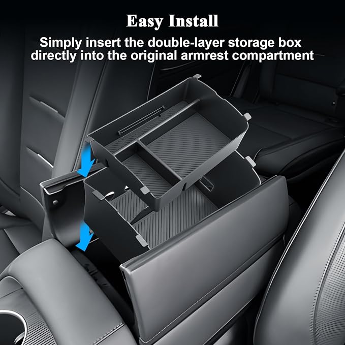 BIBIBO 2Packs for 2026 Hyundai Palisade Center Console Organizer 2026 Hyundai Palisade Calligraphy Console Tray 2026 Palisade Console Insert Tray 2026 Palisade (ONLY FIT 7-Seats Palisade Calligraphy)