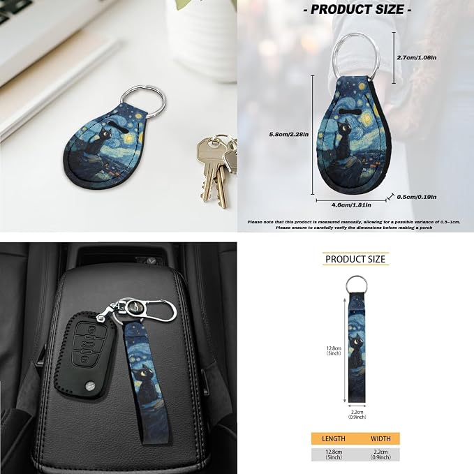 Starry Cat Print Full Set Car Seat Covers with Steering Wheel Cover Safety Belt Pads Armrest Cushion Headrest Protectors Gear Shift Knob + Handbrake Covers etc, Universal Fits
