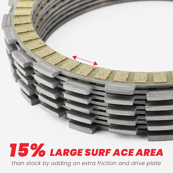 Clutch Kit Disc Friction Steel Plates compatible with Harley Davidson Twin Cam Touring Dyna Softail Models 1997-2017, Replace of P/N 37980-10 307-30-10013