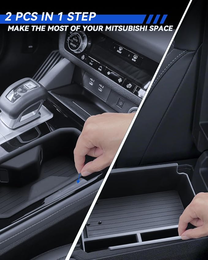 for Outlander Center Console Organizer 2025 Outlander Accessories 2 Pcs Set with Center Console Organizer + Silicone Cup Holder Durable [NOT for 2025 Outlander PHEV&Sport]