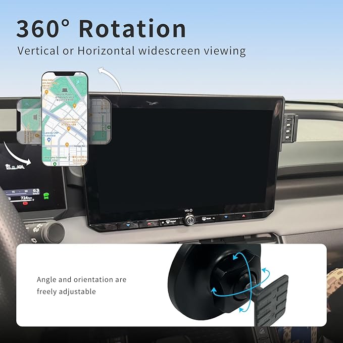 Car Phone Holder for Toyota RAV4 2026 (12.9-Inch Screen Only), Vehicle-Specific MagSafe Compatible Magnetic Phone Mount,360° Rotating Center Screen Cell Phone Mount,Toyota RAV4 Accessories