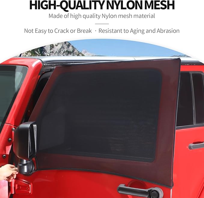 JeCar Front & Rear Window Screen Cover Compatible with Jeep Wrangler JK JL & Gladiator JT 2007-2025