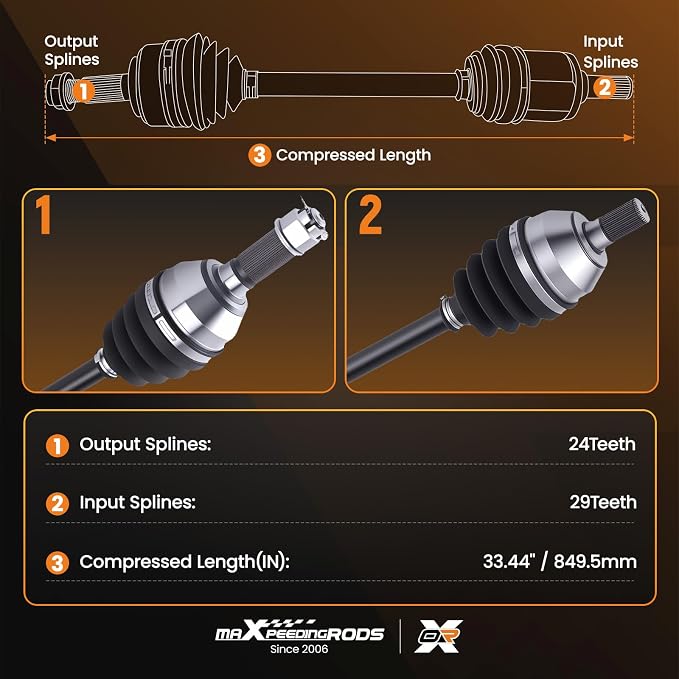 maXpeedingrods Front CV Axle Shaft Assembly for Can Am Maverick X3, X3 MAX 72" TURBO RR RS XMR SDT XRS XRC Smart Lok 2018-2025, Left or Right Side, Replace# 705402048