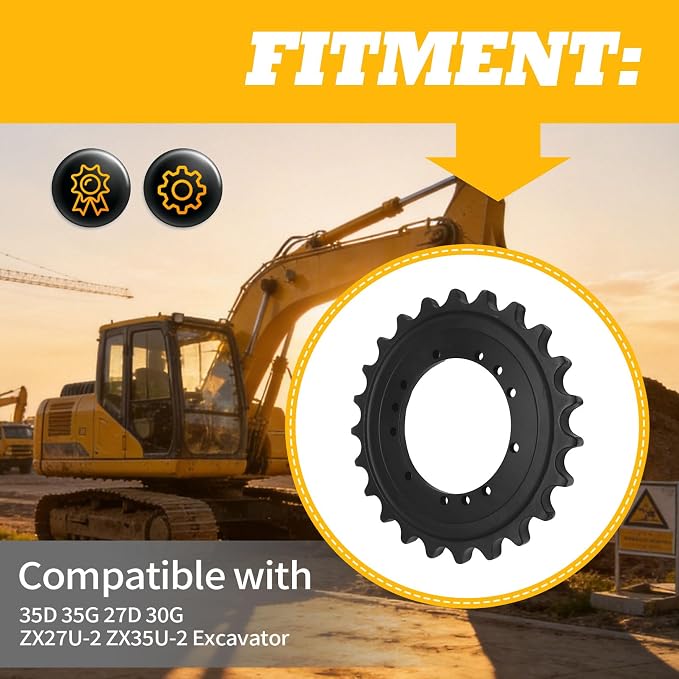 Sprocket Compatible with 35D 35G 27D 30G ZX27U-2 ZX35U-2 Excavator Replace 1032265 Holes 12
