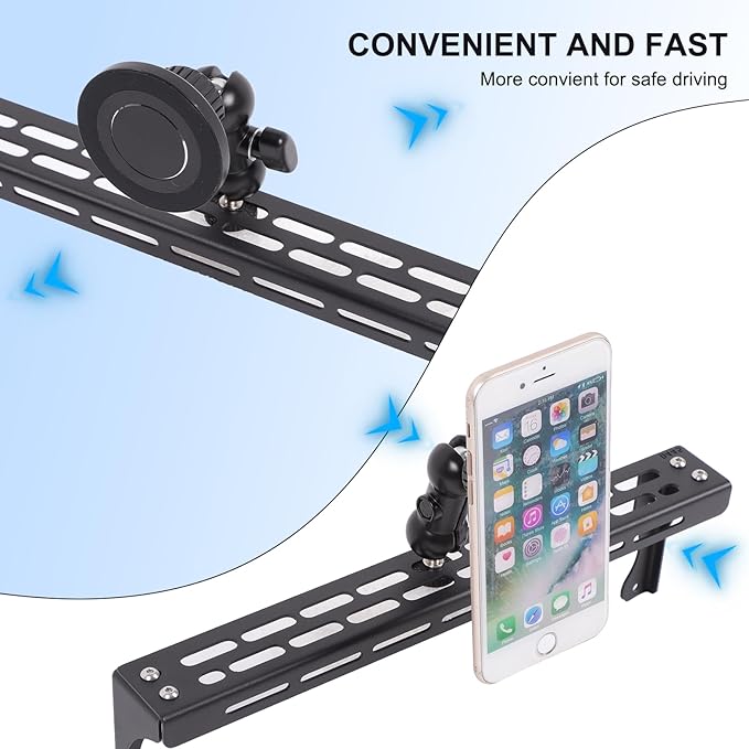 Compatible with INEOS Grenadier 2020-2024 Car Phone Mount and Walkie Talkie Mount Stand Set, Centre Console Multifunctional Track Mobile Phone Holder Expansion Platform (Style F)