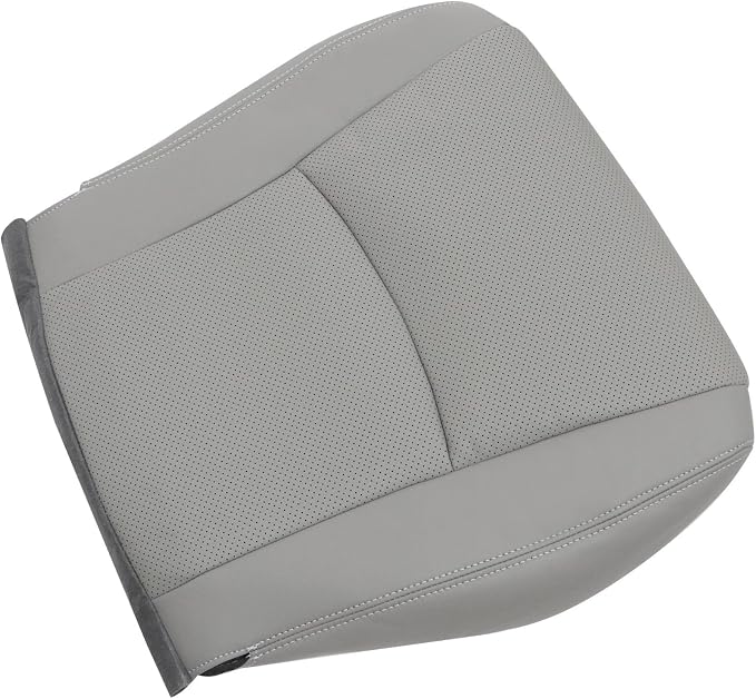 Front Driver & Passenger Bottom Replacement Perforated Leather Seat Covers Gray Compatible with Toyota Highlander 2008 2009 2010 2011 2012 2013