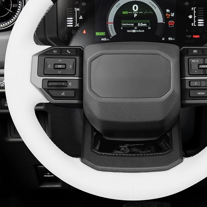 MEWANT Hand Stitch Steering Wheel Cover for Toyota Land Cruiser 2024-2026, Custom Fit DIY Wrap Interior Accessories