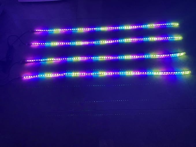 4PCS 4FT (1.2M) RGB Dream Color Chasing LED Light Strips, Bluetooth + Remote | for Polaris Slingshot Hood, Underglow, Grille, Fender, Wheel | Lights for Slingshot